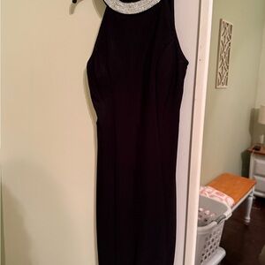 Elegant Black Dress with Silver Accents